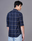 Cotton Check Print Casual Shirt For Men's