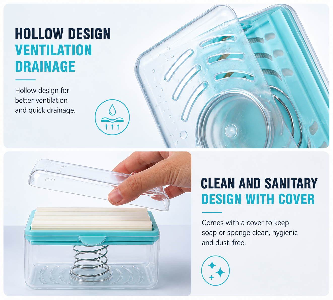 Self-Draining Soap & Sponge Holder with Roller